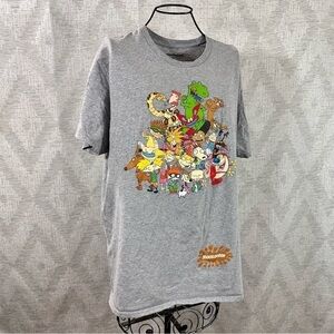 Nickelodeon grey character graphic print crew neck t shirt size L